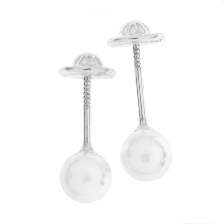 Pendientes bola con tuerca de seguridad Plata de Ley - Karissma