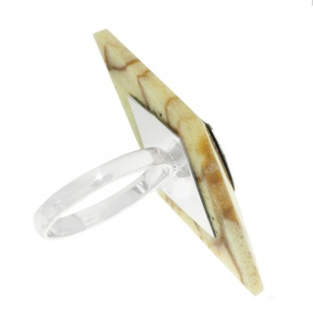 Anillo rombo hueso Plata de Ley | Outlet joyas 2