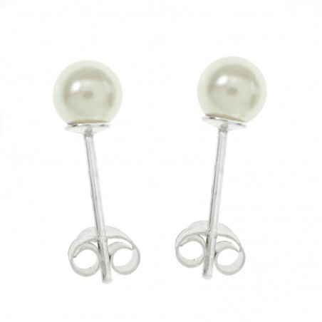 Pendientes perla de cristal Plata de Ley 925 - Karissma