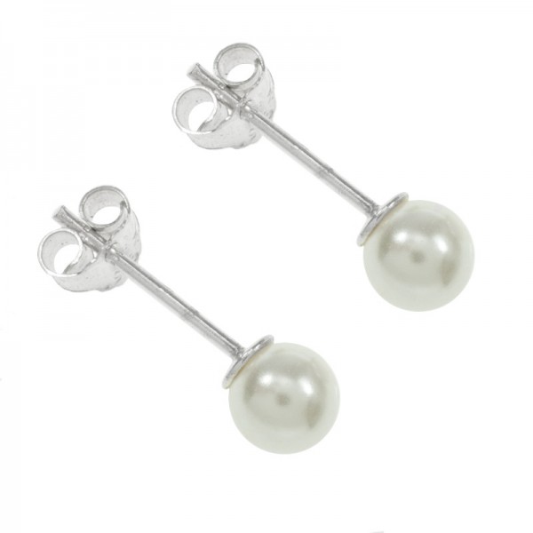 Pendientes perla de cristal Plata de Ley 925 - Karissma