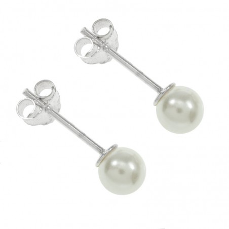 Pendientes perla de cristal Plata de Ley 925 - Karissma