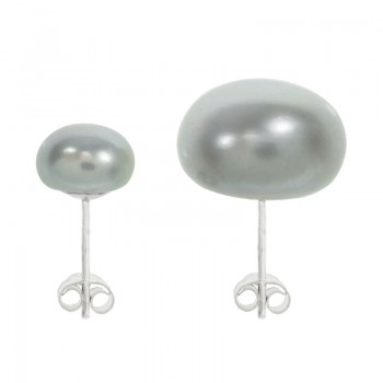 Pendientes perla cultivada gris Plata de Ley - Karissma