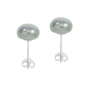 Pendientes perla cultivada gris Plata de Ley - Karissma 2