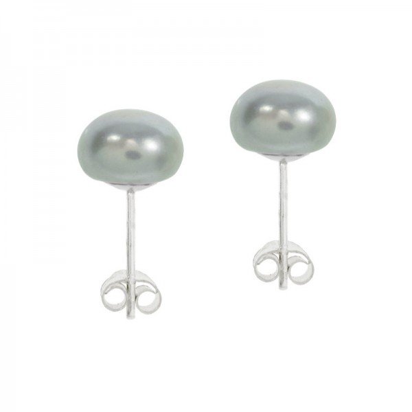 Pendientes perla cultivada gris Plata de Ley - Karissma