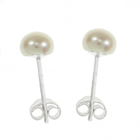 Pendientes con perla de agua dulce Plata de Ley 925