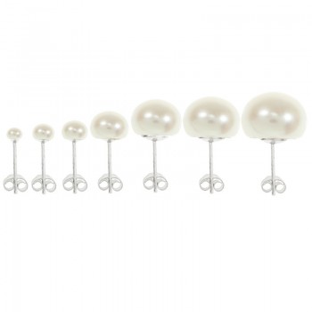 Pendientes perla de agua dulce Plata de Ley 925