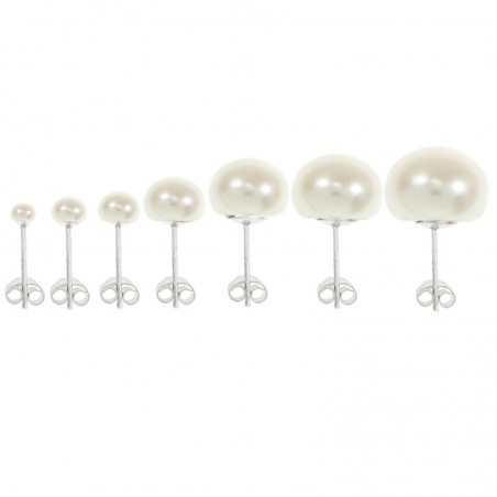 Pendientes perla de agua dulce Plata de Ley 925