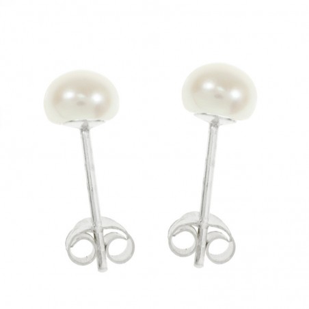 Pendientes perla de agua dulce Plata de Ley 925