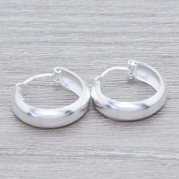 Pendientes aro media caña Plata de Ley 925