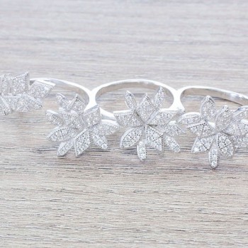 Anillo triple microsetting Plata de Ley 925 2