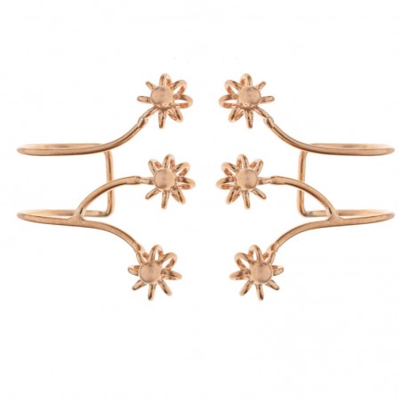 Pendientes ear cuff flores mini bañados en Oro