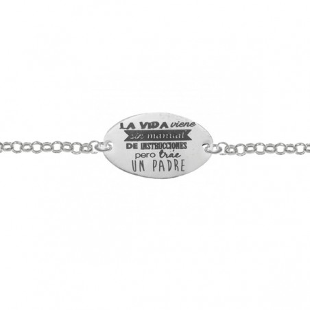 Pulsera papá con mensaje Plata de Ley 925