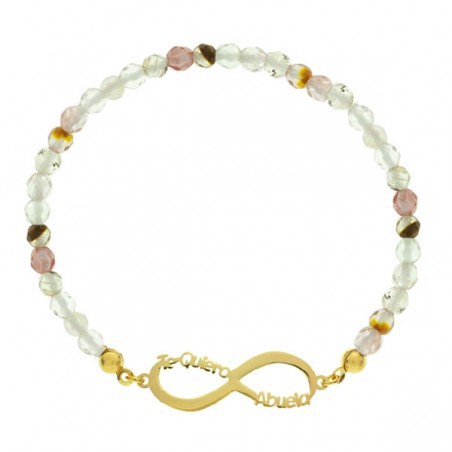Pulsera dorada infinito abuela piedras Plata de Ley | Karissma