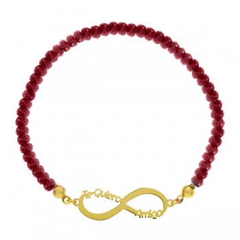 Pulsera dorada infinito amiga piedras Plata de Ley | Karissma 2