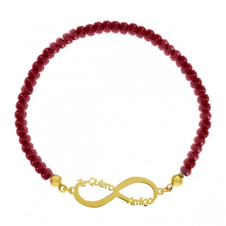 Pulsera dorada infinito amiga piedras Plata de Ley | Karissma