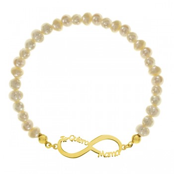 Pulsera dorada infinito mamá piedras Plata de Ley | Karissma 2