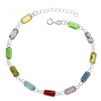 Pulsera ojos turcos colgantes de colores Plata de Ley | Karissma