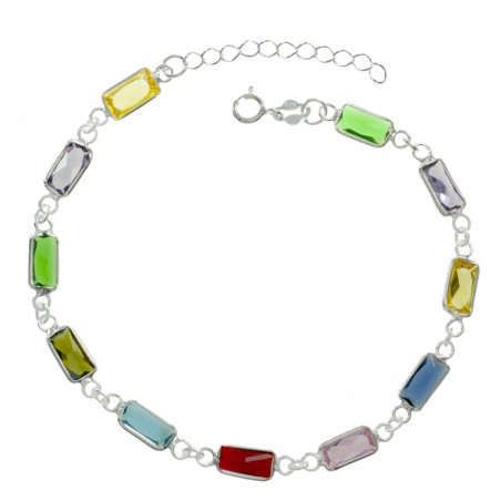 Pulsera ojos turcos colgantes de colores Plata de Ley | Karissma