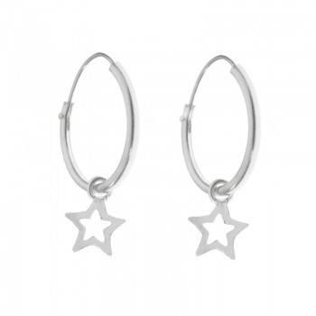 Aros con estrella calada Plata de Ley - Karissma