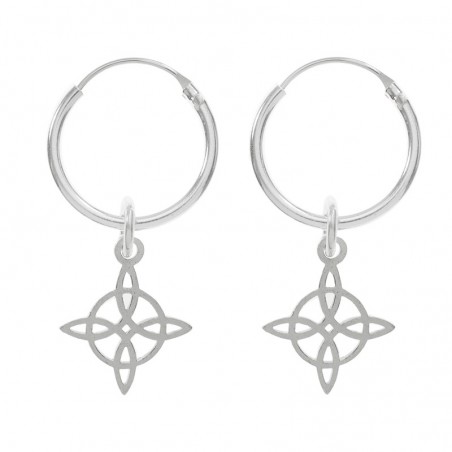 Aros con nudo de bruja Plata de Ley - Karissma