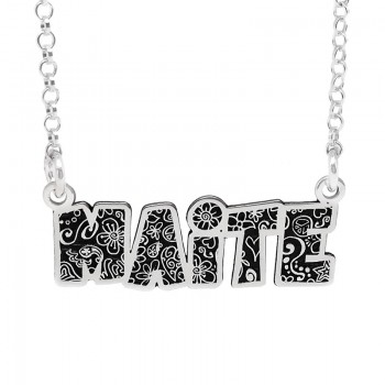 Collar nombre personalizado flores - Karissma