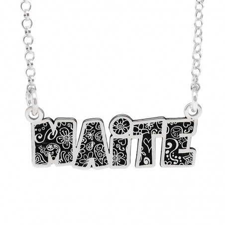 Collar nombre personalizado flores - Karissma