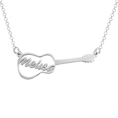 Collar guitarra con nombre personalizado Plata de Ley - Karissma