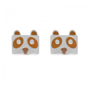 Pendientes cara de oso Plata de Ley 925