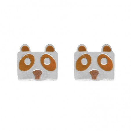 Pendientes cara de oso Plata de Ley 925