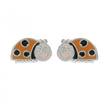 Pendientes mariquita infantil Plata de Ley 925