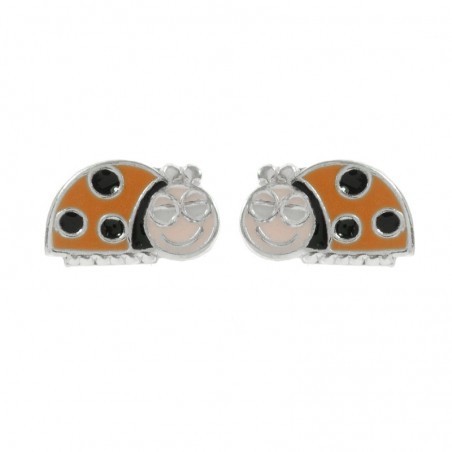 Pendientes mariquita infantil Plata de Ley 925