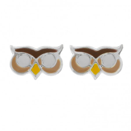 Pendientes antifaz búho Plata de Ley 925
