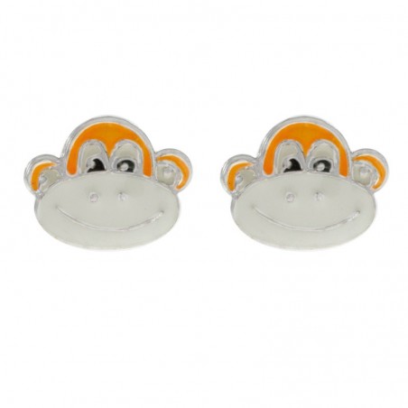Pendientes mono esmaltado Plata de Ley 925