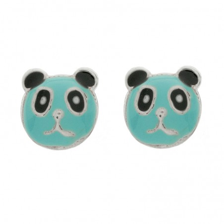 Pendientes oso azul Plata de Ley 925