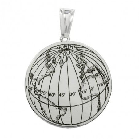 Colgante mundo meridianos Plata de Ley - Karissma
