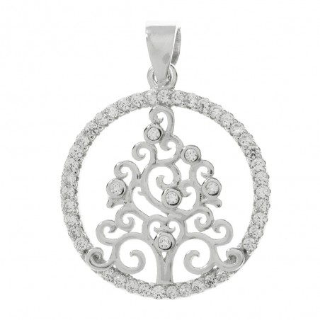 Colgante abeto circonita Plata de Ley 925