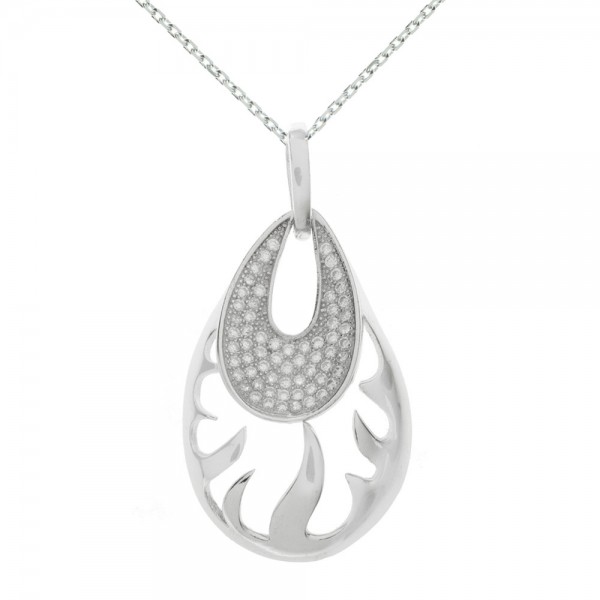 Colgante gota Plata de Ley rodiada - Karissma