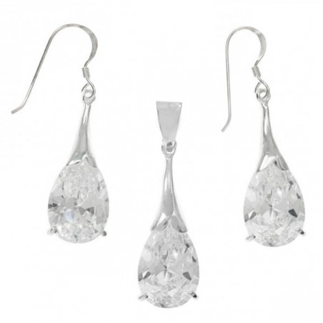 Conjunto collar y pendiente Plata de Ley 925