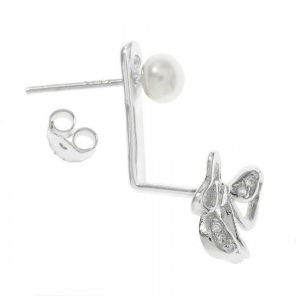 Pendientes ear jacket lazo Plata de Ley - Karissma
