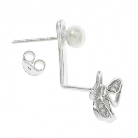 Pendientes ear jacket lazo Plata de Ley - Karissma