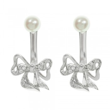 Pendientes ear jacket lazo Plata de Ley - Karissma