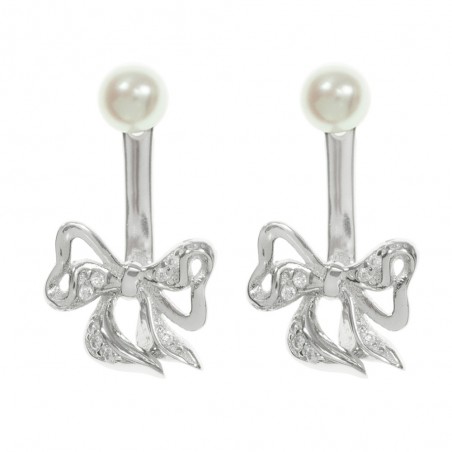 Pendientes ear jacket lazo Plata de Ley - Karissma