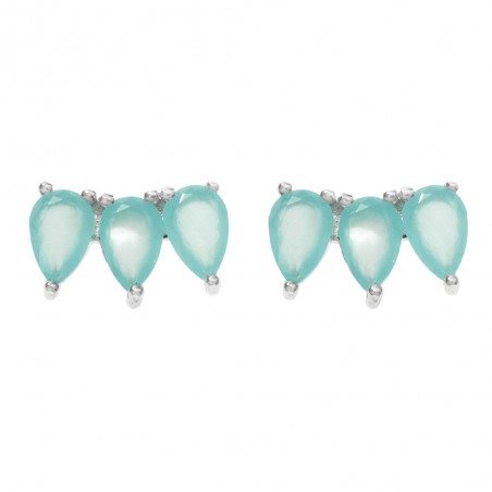 Pendientes triple gota de zirconia Plata de Ley 925 - Karissma