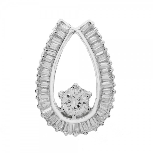 Colgante gota circonitas baguette Plata de Ley 925 rodiada - Karissma