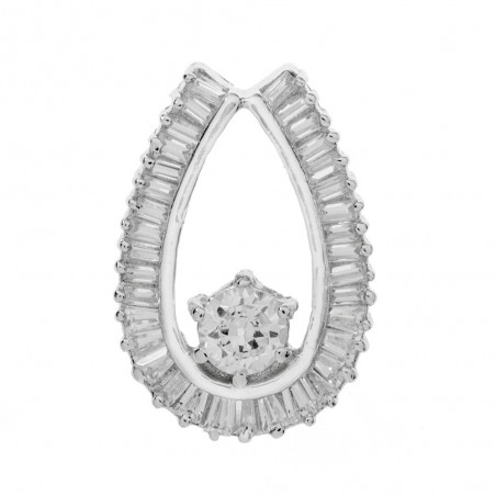 Colgante gota circonitas baguette Plata de Ley 925 rodiada - Karissma