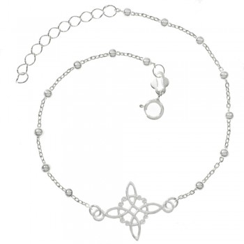 Pulsera bolitas nudo de Bruja Plata de Ley - Karissma