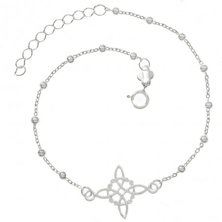 Pulsera bolitas nudo de Bruja Plata de Ley - Karissma