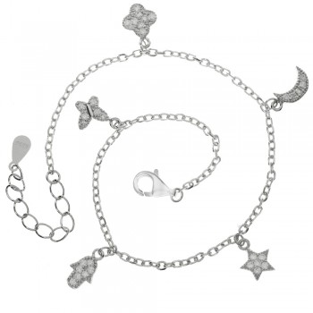 Pulsera abalorios brillo Plata de Ley - Karissma