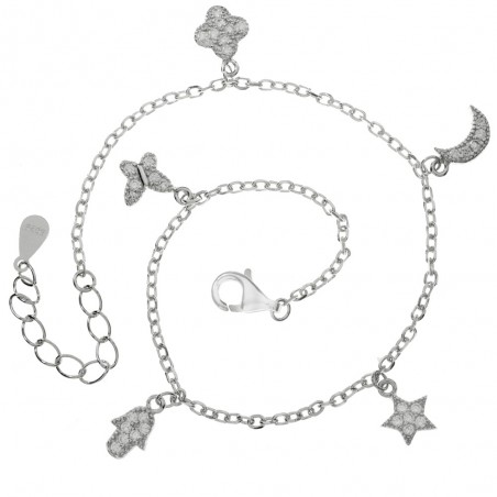 Pulsera abalorios brillo Plata de Ley - Karissma
