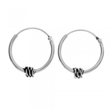 Pendientes Bali 12 mm cuerda Plata de Ley - Karissma